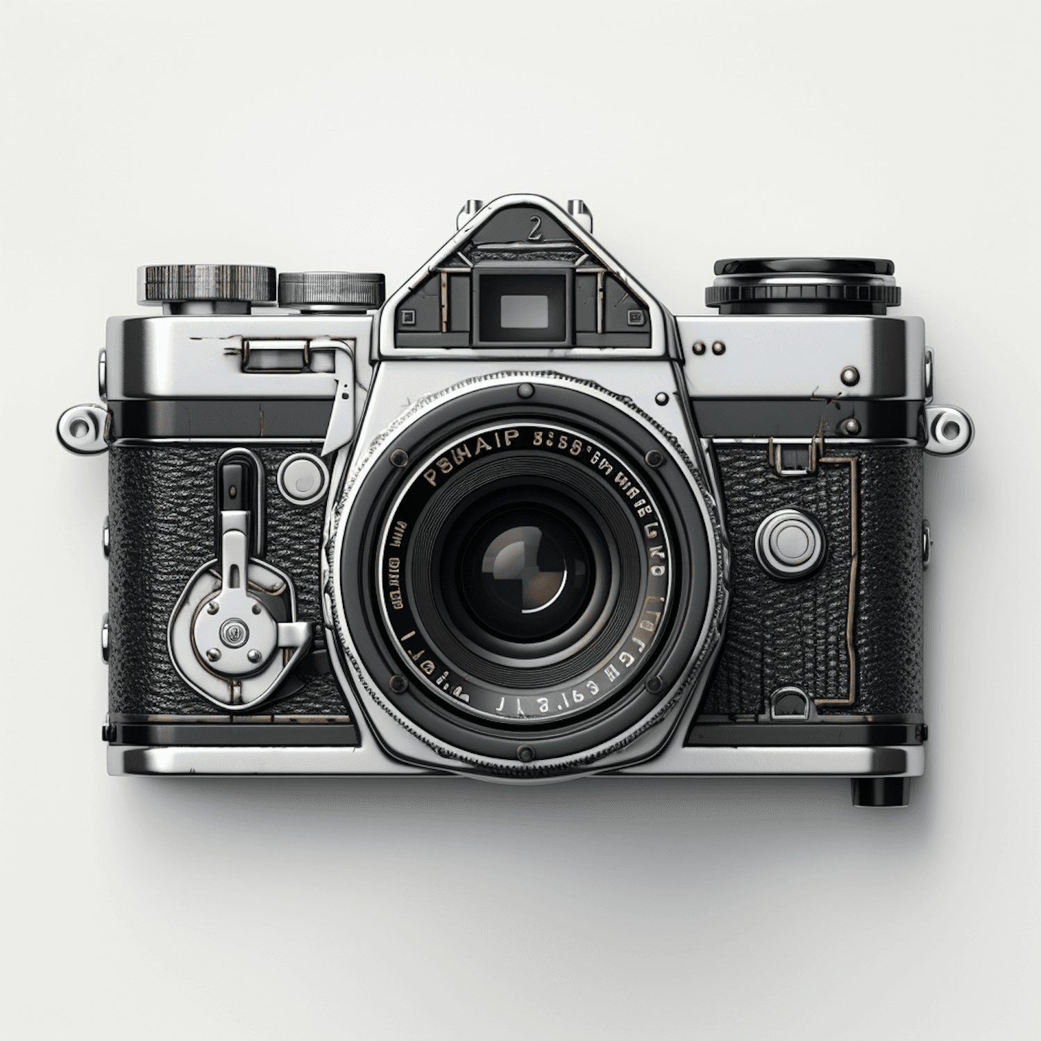 Fotokamera von vorne fotografiert